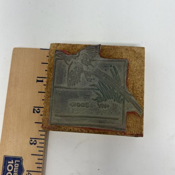 Handmade Vintage Book Owner Stamp Collector Stamp My Book Pheasant 1980's Stamp - Picture 4 of 4